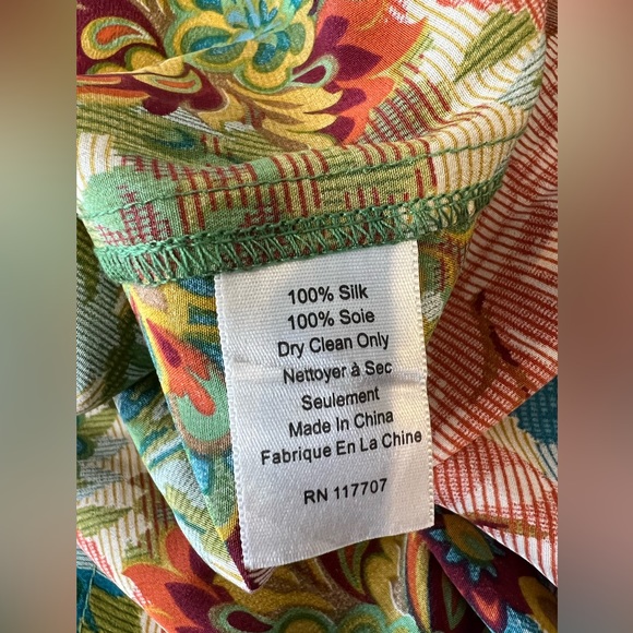 NWT Postella Anthropologie 100% Silk Skirt Floral Granny Sofa Print Pleats L XE - Picture 5 of 5